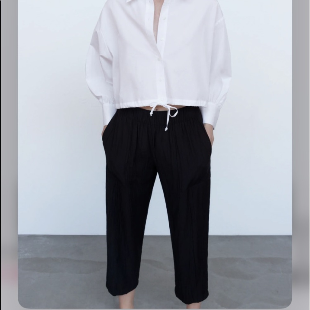 Zara wrinkled effect pants